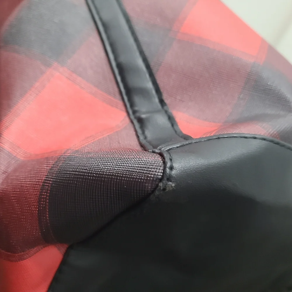 Victoria’s Secret Black Red Plaid Tote Holiday‎ Bag